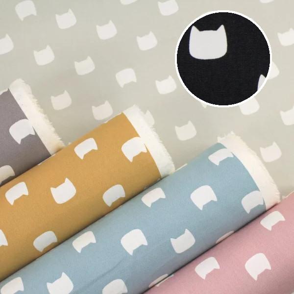 10cm単位価格 生地 布 猫のスタンプ シルエット スモーキーカラー 綿100 オックス 約110cm幅 手芸 ハンドメイド 手作り ゆうパケット2ｍ対応 Hsk605 とらや Fabric Yahoo 店 通販 Yahoo ショッピング
