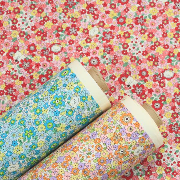 10cm単位価格 生地 布 にゃんこ フラワー 花柄 ブロード 綿100 約110cm幅 コットンこばやし Kts6818 ゆうパケット3ｍ対応 Kts6818 とらや Fabric Yahoo 店 通販 Yahoo ショッピング