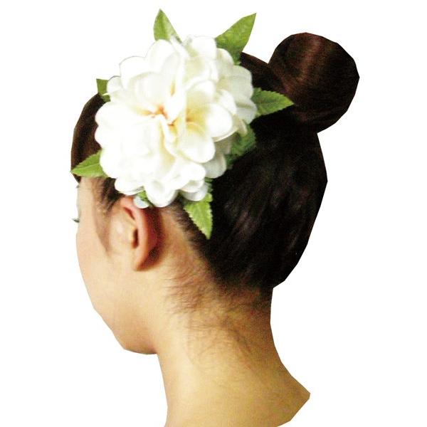 フラダンス 髪飾り ヘアクリップ アロハプルメリアクリップ ホワイト
