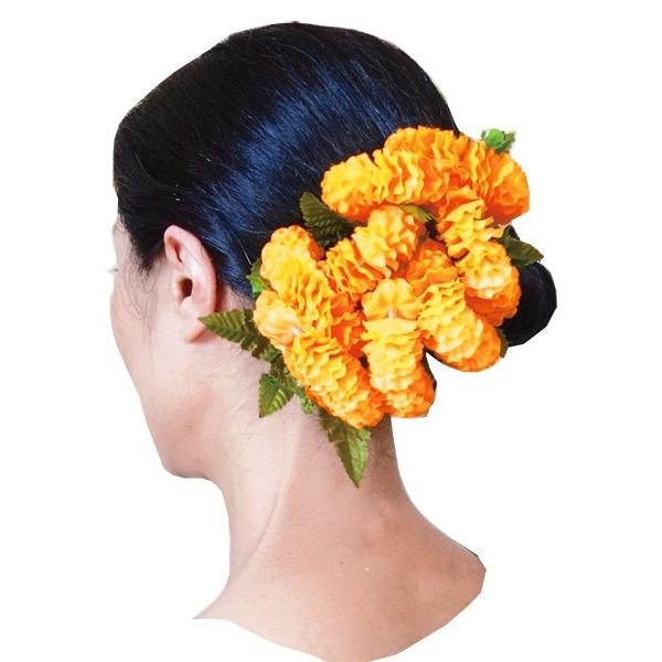 フラダンス 髪飾り ヘアクリップ イリマフラXLクリップ イエロー 黄