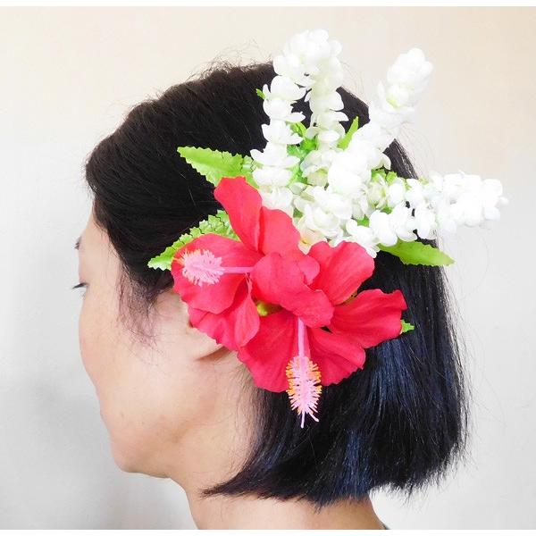 フラダンス 髪飾り ヘアクリップ ハイビスカスピカケループクリップ