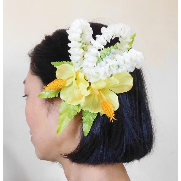 フラダンス 髪飾り ヘアクリップ ハイビスカスピカケループ