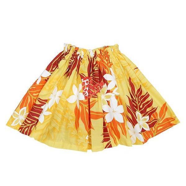 Laula - 【ジュニアサイズ用 美品 ハワイ製 フラダンス衣装】イエロー Laula ワンピース ドレス 黄 緑 白 マイレ柄 花柄 ケイキ 可愛い Laula - 【ジュニアサイズ用 ハワイ製 フラダンス衣装】イエロー