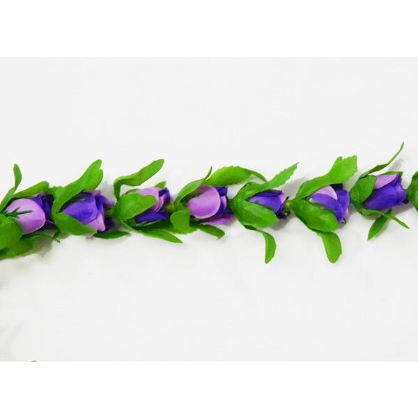 フラダンス ハワイアンレイ レイ フラワーレイ ローズバドリーフロング