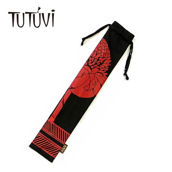 TUTUVI プイリケース1（プイリ長さ約５０ｃｍ用）　柄：トーチジンジャー／色：ブラック／レッド