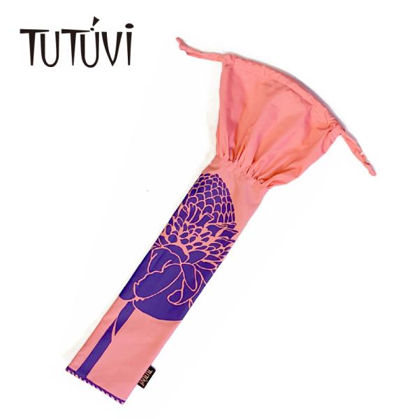TUTUVI プイリケース３（プイリ長さ約５０ｃｍ用） 柄：トーチジンジャー／色：コーラルピンク・ロイヤルブルー