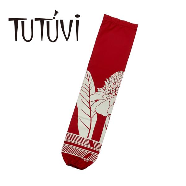 TUTUVI パウケース　TU-PC-21　柄：トーチジンジャー／色：ガーネットレッド・ライトグレー