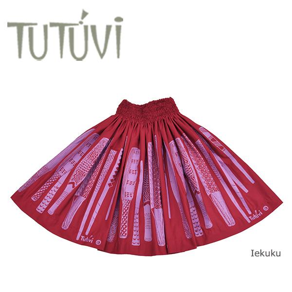 フラダンス衣装　パウスカート　TUP-FT596  TUTUVIパウ　イエクク  色：ガーネットレッド・ラベンダー
