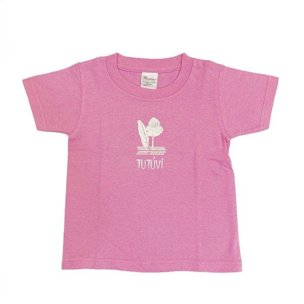 フラダンス　Ｔシャツ　TUTUVI　子供用Tシャツ　トーチジンジャー　ピンク　ホワイト