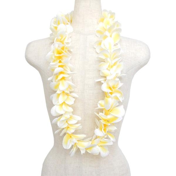 フラダンス用 黄色と白のレイとヘアアクセサリーのセット フラダンス用