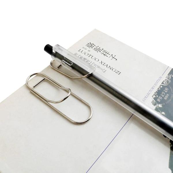 ペンフッククリップ ペンホルダー 手帳 ノート クリップ 文房具 シルバー