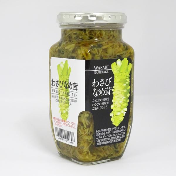 なめ茸の旨味とわさびの風味が絶妙な一品です。あったかいごはんにはもちろん、お豆腐や山芋などにたっぷりとのせてお召し上がりください。※包装不可商品です。[製造元]（株）小川+BK（広島県尾道市）[賞味期限]約8ヶ月[原材料]えのき茸（国産）、...