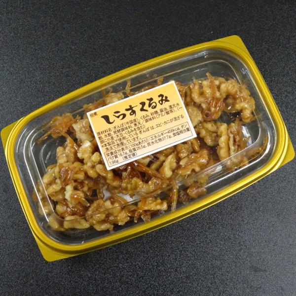 しらす佃煮のやわらかい食感とくるみのサクサクした食感が良くマッチしています。[原材料]ぎんぽ（中国産）、くるみ、砂糖、醤油、還元水飴、水あめ、発酵調味料、寒天／調味料（アミノ酸等）、（一部に小麦・大豆を含む）[販売者]堅田漁業協同組合和歌山...