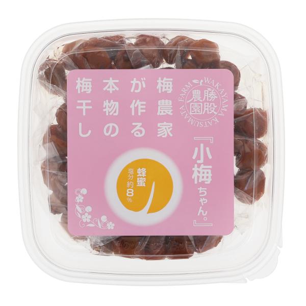 紀州産南高小梅 はちみつ梅です。昔ながらのすっぱさと甘さで、梅本来のお味を楽しんでいただけます。※包装不可商品[商品名]勝股農園　梅農家が作る本物の梅干し　小梅ちゃん　紀州小梅　はちみつ梅[原材料]梅、漬け原材料［食塩、還元水飴、醸造酢、砂...