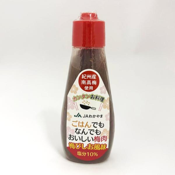 紀州南高梅の梅肉に砂糖・みりんを加えて甘く食べやすい梅肉に仕上げました。※包装不可商品です。[製造者]和歌山県農業協同組合(和歌山県田辺市)[塩分濃度]約10％[原材料]調味梅肉（国内製造（還元水飴、梅干、食塩、その他））、砂糖、食塩、醸造...