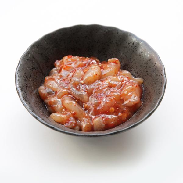 [製造者]海道物産株式会社[内容量]110ｇ[賞味期限]約2週間[保存方法]要冷蔵（10℃以下で保存）[原材料]飯だこ（ベトナム・タイ他）、発酵調味料、キムチペースト（水飴、唐辛子（韓国産）、生にんにく、醤油、生たまねぎ、生しょうが、蛋白加...