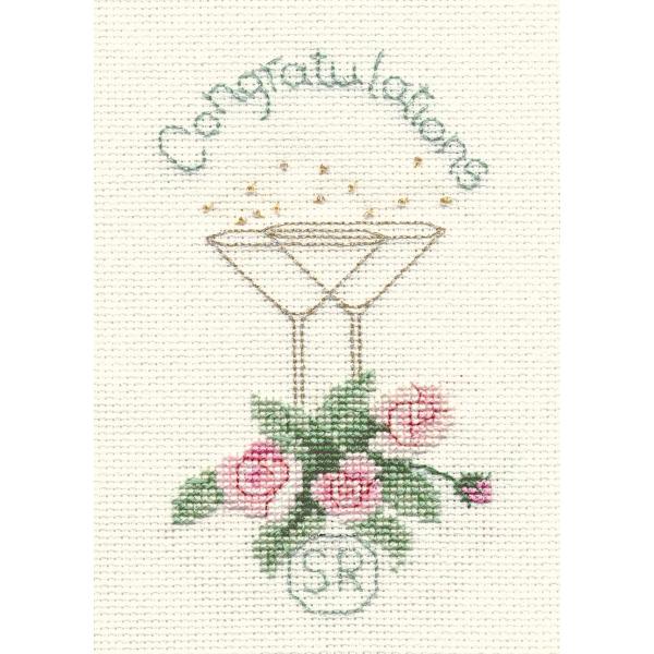 Bothy Threads NXXeb`hJLbg "Greeting Card - Rose And Champagne" CDG12 (oƃVp) {V[XbY yCO/[40`80xz