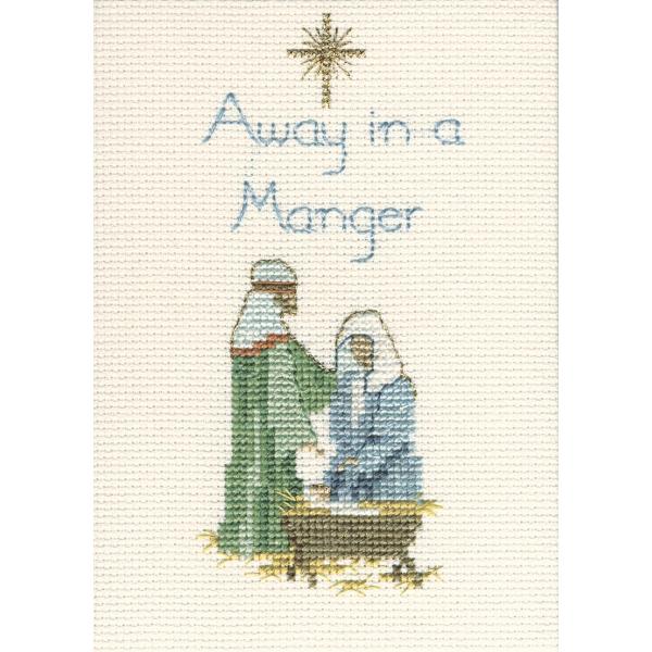 Bothy Threads NXXeb`hJLbg "Christmas Card - Away In A Manger" CDX21 (_̎qCGX) {V[XbY yCO/[40`80xz