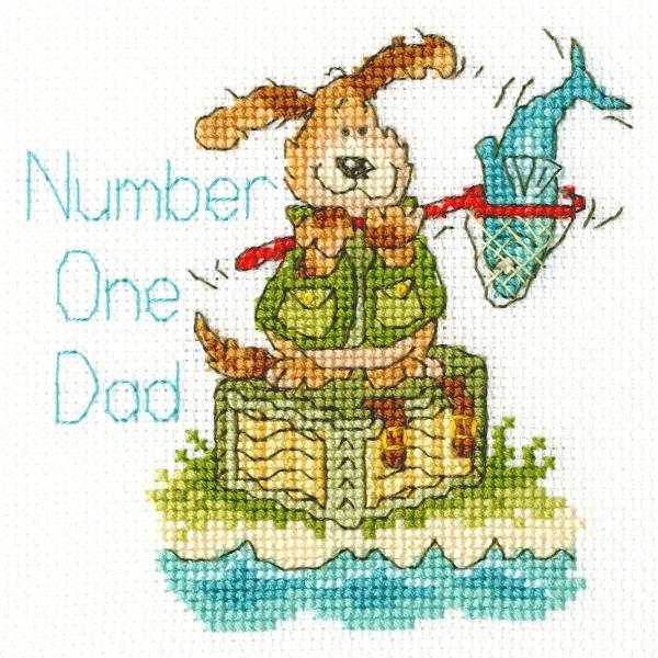 Bothy Threads NXXeb`hJLbg "Greeting Card - Number 1 Dad" XGC24 (̓) {V[XbY yCO/[40`80xz