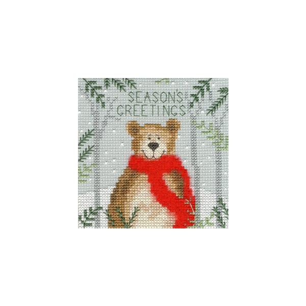 Bothy Threads NXXeb`hJLbg "Christmas Card - Xmas Bear" XMAS9 (N}) {V[XbY yCO/[40`80xz