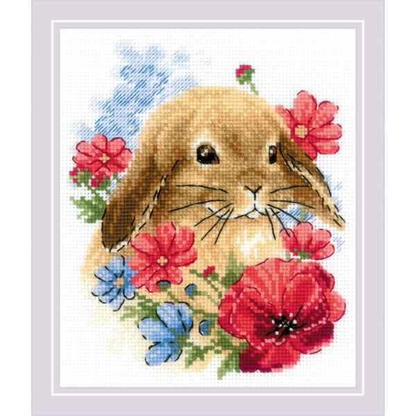 RIOLISNXXeb`hJLbg No.1986 "Bunny in Flowers" (ԂƂ/KN) yCO/[30`60xz