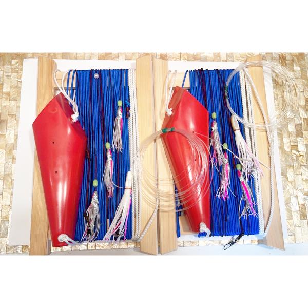 トローリング用品、セット 鳥山漁具 トローリング ナブラ潮切りヒコーキ左右仕掛けセット : 鳥山