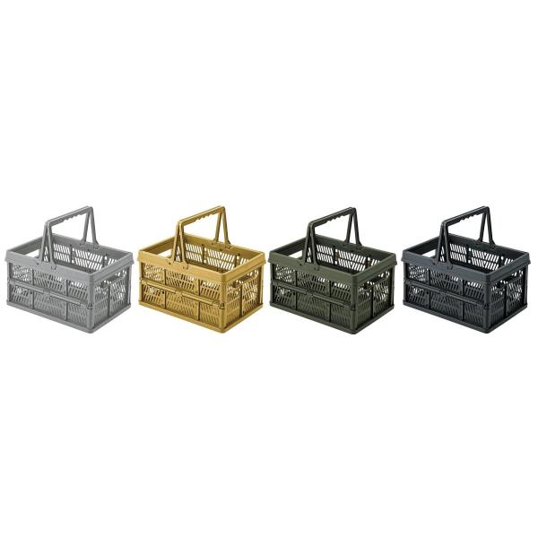 LFS-32 収納ボックス 買い物カゴ スタッキング コンパクト 折りたたみ式 コンテナＢＯＸ スタッチボックス アウトドア おもちゃ箱 かわいい 取っ手付 東屋