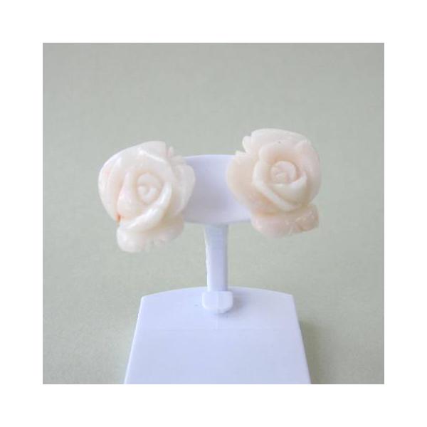 薔薇　珊瑚　サンゴ　ピアス　ローズ　バラ 赤珊瑚ピアス・イヤリング African coral earring バラ 薔薇