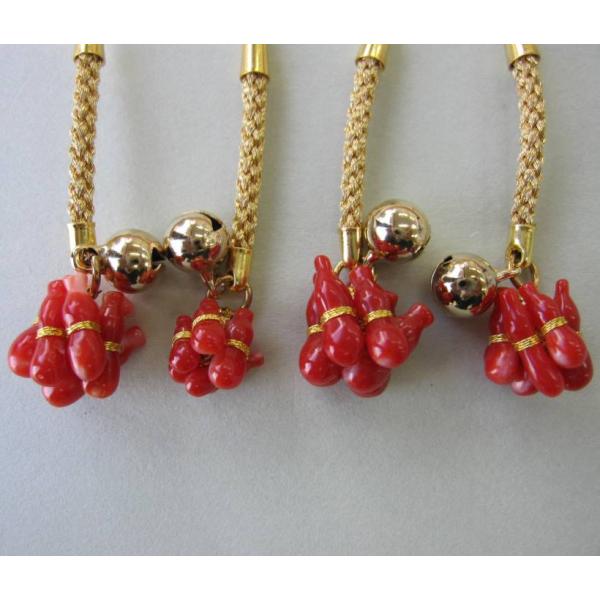 日本・高知産赤珊瑚無病息災の根付け /六瓢箪/根付/帯飾り/和装/人絹