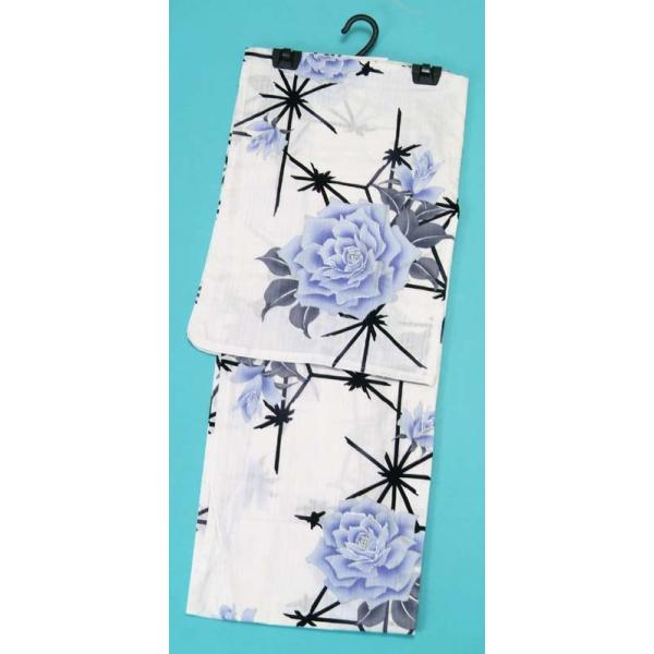 送料無料 Luxjewelラグジュエル ブランド浴衣 白地（バラ ラメ