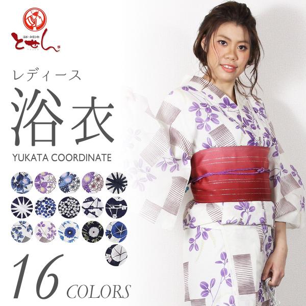 送料無料 モデル着用品 新柄 夢千代 女物浴衣 綿麻 麻混 ブランド 女