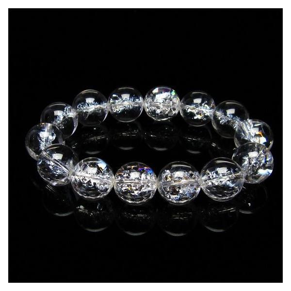 水晶 ブレスレット 虹入り ブレス アイリスクォーツ 16mm 一点物 111