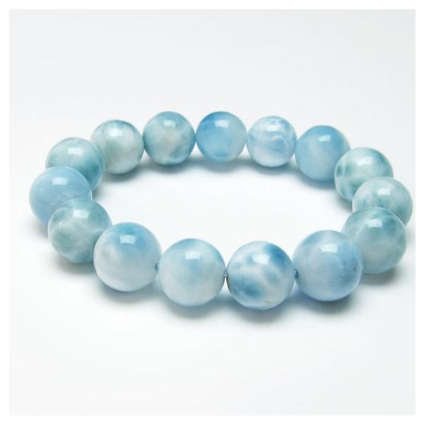 ラリマー ブレスレット ラリマール 本物 14mm 送料無料 一点物 111