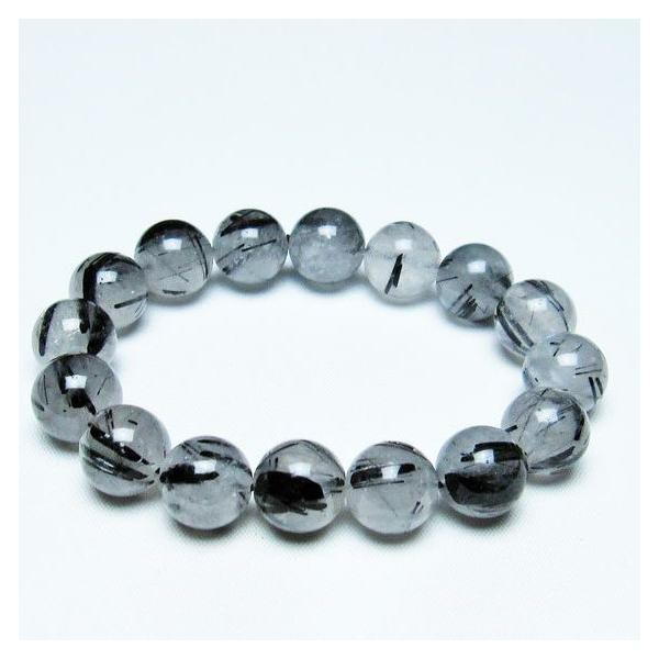 ブラックルチルクォーツ ブレスレット 13mm ブラックトルマリン イン