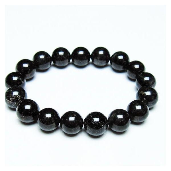 ブラックルチルクォーツ ブレスレット 12mm ブラックトルマリン トル