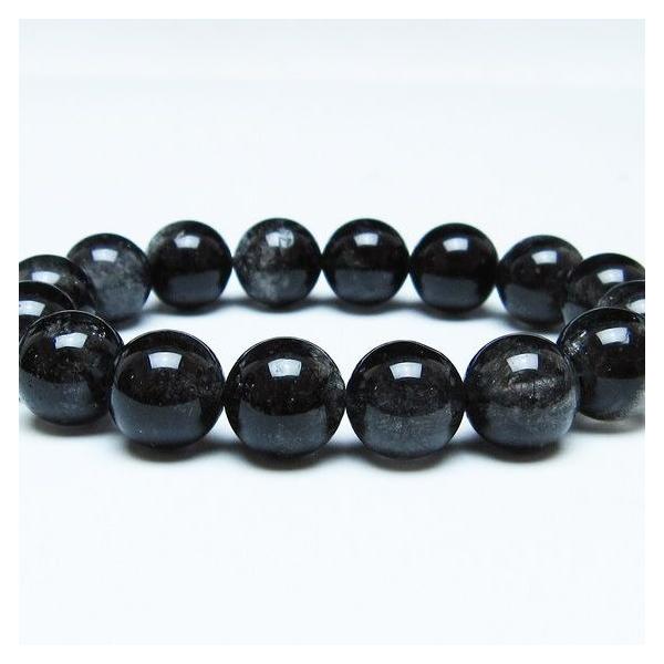 ブラックルチルクォーツ ブレスレット 13mm ブラックトルマリン トル