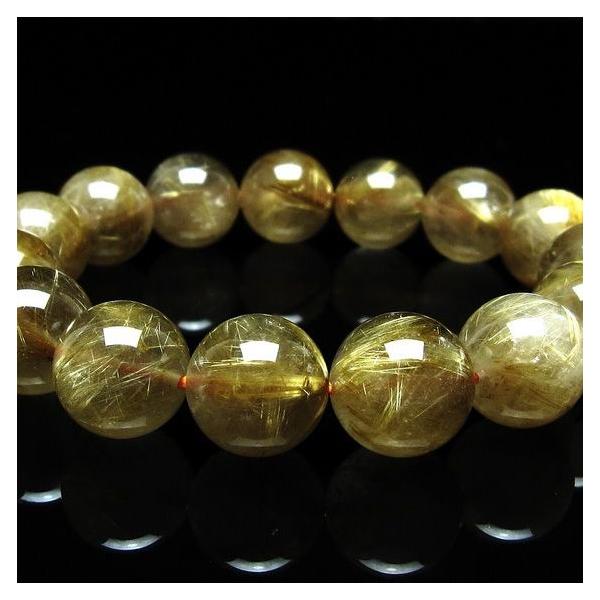 ルチルクォーツ ブレスレット 14mm タイチンルチルクォーツ