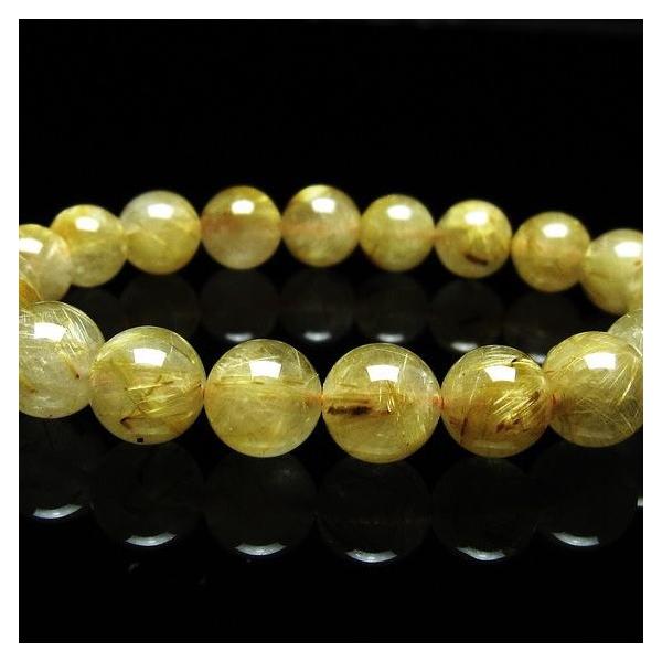 ルチルクォーツ ブレスレット 9mm タイチンルチルクォーツ