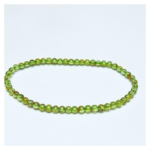ペリドット ブレスレット 4mm メール便送料無料 一点物 111-50656