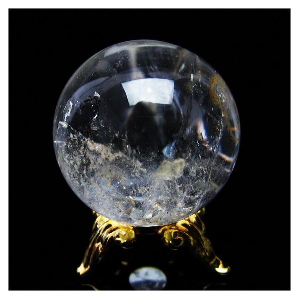 水晶 丸玉 虹入り 28mm 水晶玉 スフィア 置物 一点物 141-4994