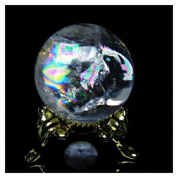アイリスクォーツ 水晶 丸玉 虹入り 24mm 水晶玉 置物 スフィア 141