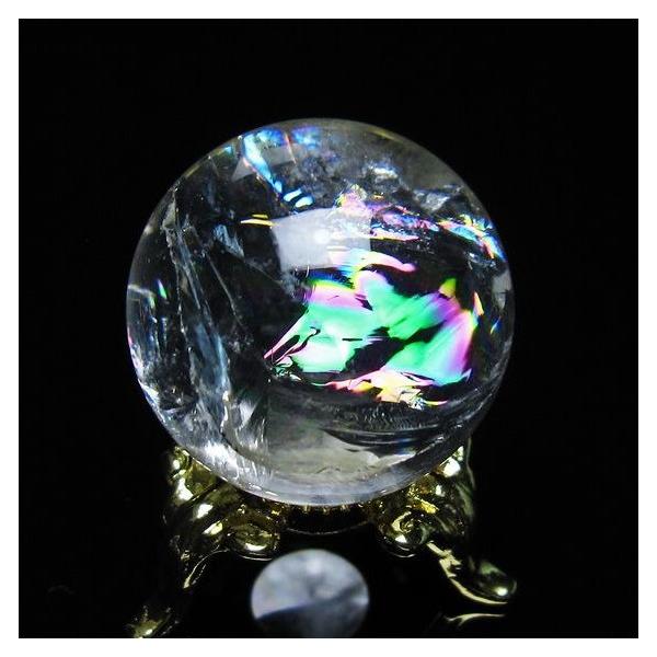 アイリスクォーツ 水晶 丸玉 虹入り 27mm 水晶玉 置物 スフィア 141