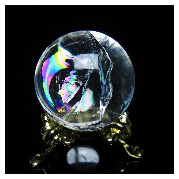アイリスクォーツ 水晶 丸玉 虹入り 25mm スフィア 置物 水晶玉 一点物