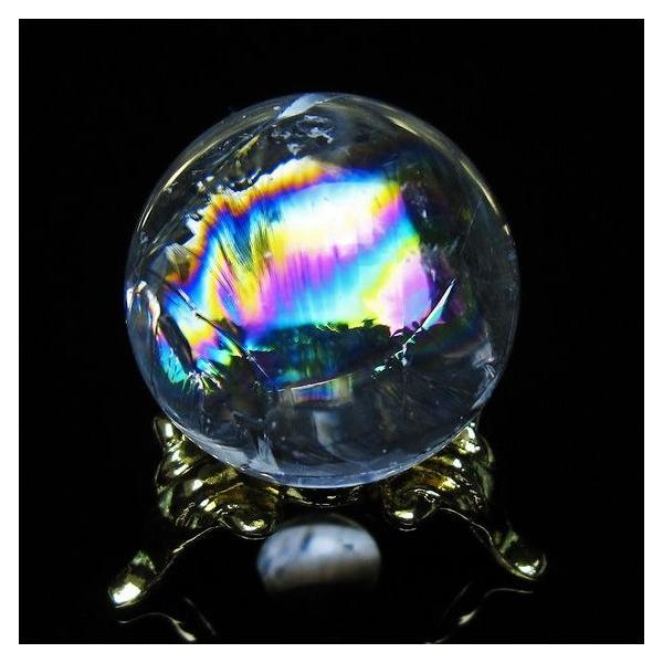 アイリスクォーツ 水晶 丸玉 虹入り 26mm スフィア 置物 水晶玉 一点物