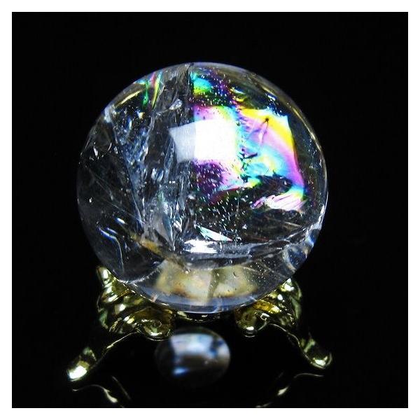 アイリスクォーツ 水晶 丸玉 虹入り 27mm スフィア 置物 水晶玉 一点物