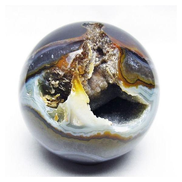 笑口瑪瑙スフィア　ジオード　丸玉 アゲート 笑口丸玉 ジオード スフィア 丸玉 一点物 送料無料 151-5582