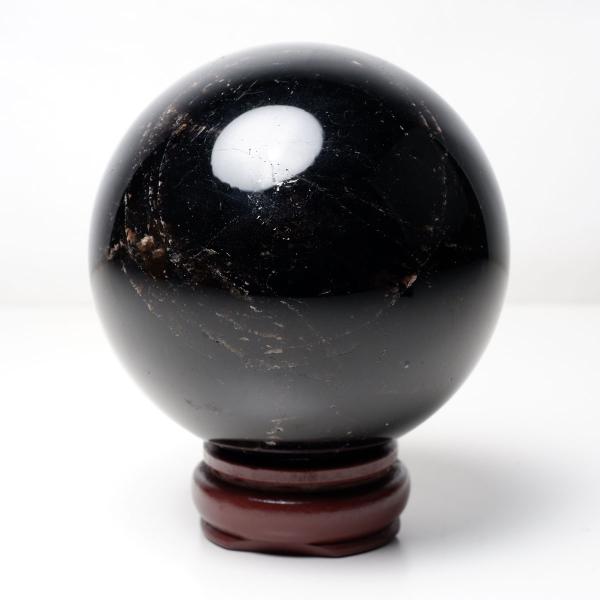 モリオン 1.5Kg 丸玉 105mm 黒水晶 スフィア 一点物 送料無料 151-8573