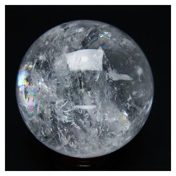 水晶 丸玉 虹入り 61mm スフィア 置物 水晶玉 一点物 151-8728