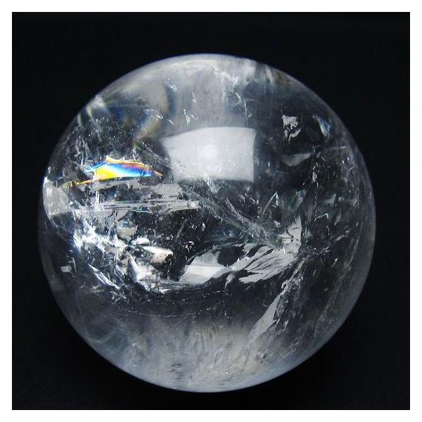 水晶 丸玉 虹入り 70mm スフィア 置物 水晶玉 一点物 送料無料 151