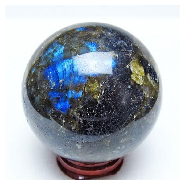 ラブラドライト 丸玉 64mm スフィア 置物 一点物 151-9105 : 天然石